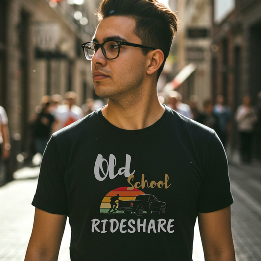 Unisex Retro Old School Rideshare. We all wanted to do it! Enjoy.