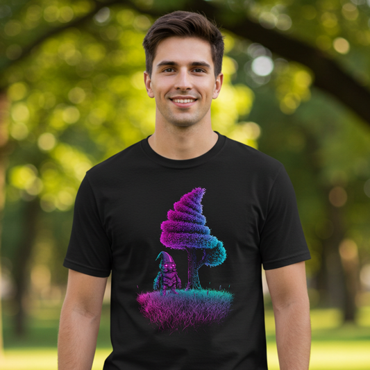 Cosmic Fantasy Unisex Softstyle T-Shirt - Vibrant Tree Design