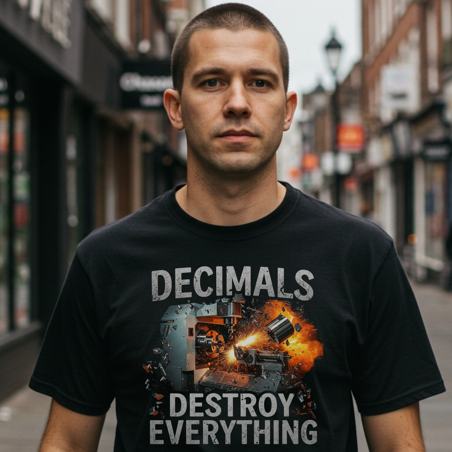 Unisex 'Decimals Destroy Everything' Machinist T-shirt